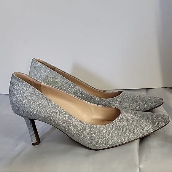 Paul Green Beth Pointed Toe Pump In Silver Sparkle New without box - Picture 4 of 10